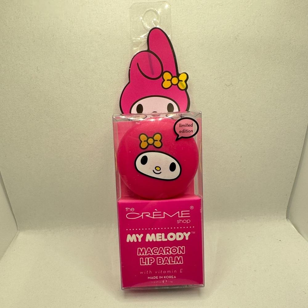 the Creme Shop Sanrio My Melody Strawberry Ice Cream Pink Macaron Lip Balm NIB